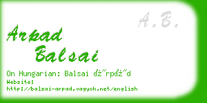 arpad balsai business card